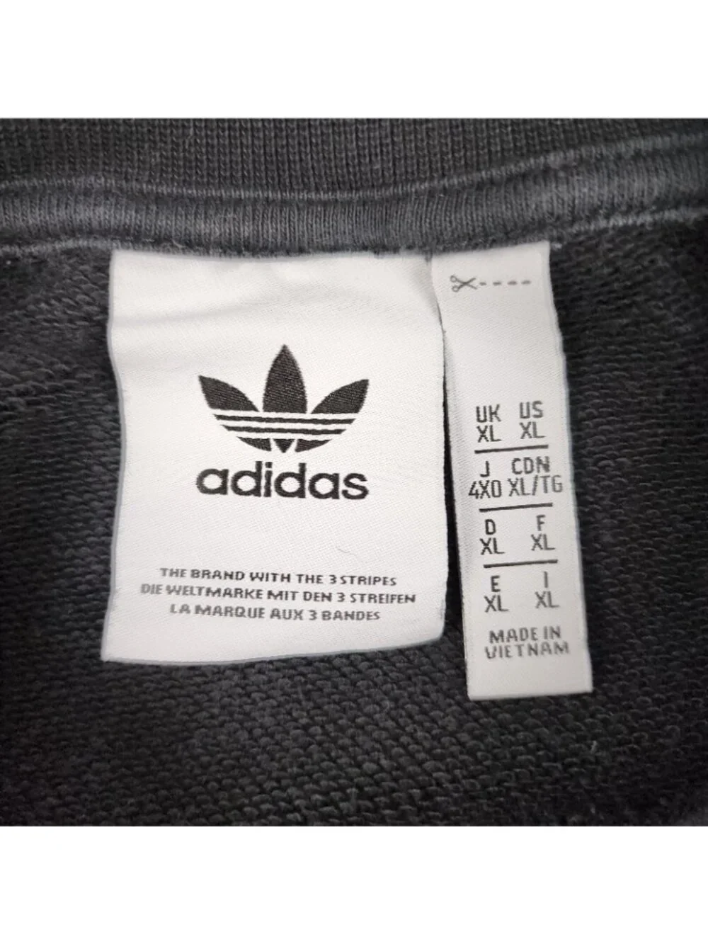 adidas Sweatshirt Mens XL Black White Classic Trefoil Pullover H06651